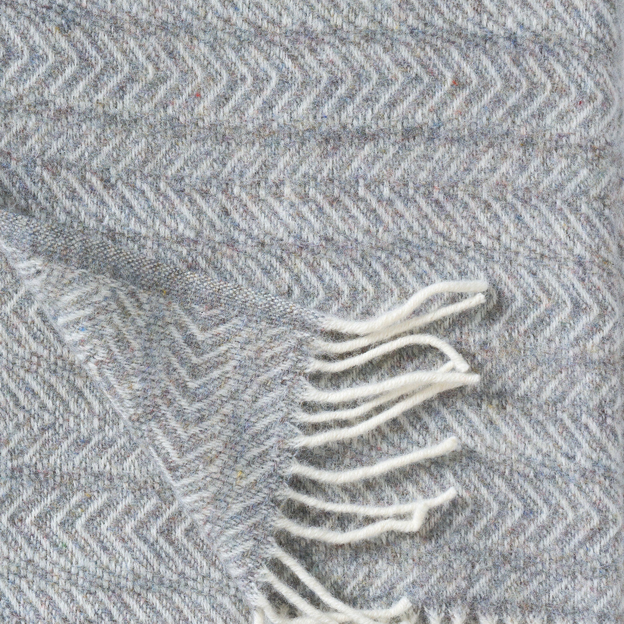 Close up of Klippan's Point throw in grey