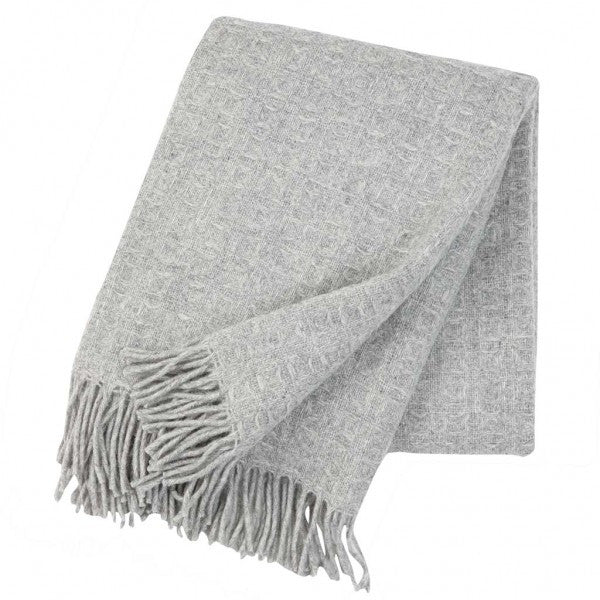 Twist Light Grey Lambswool Throw