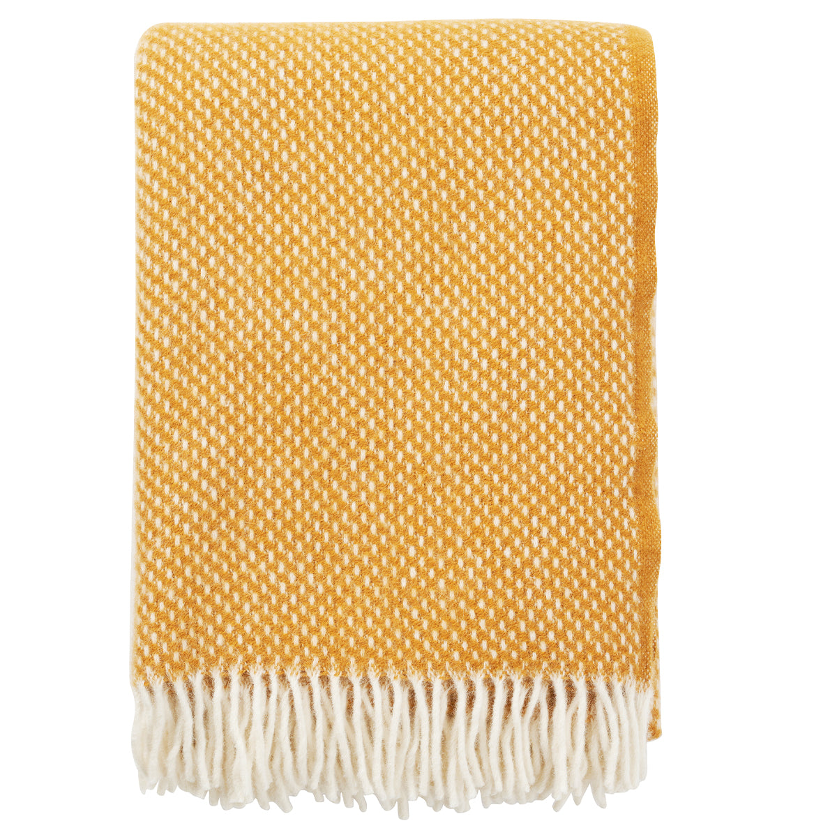 Klippan Preppy Mustard yellow lambswool throw