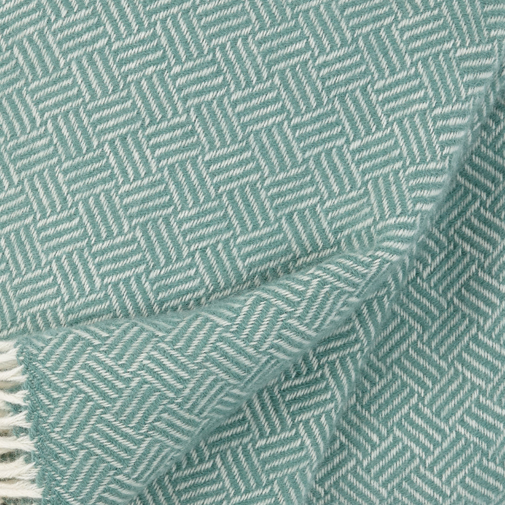 Close up of Samba in mint green showing weave and texture Klippan Homestore