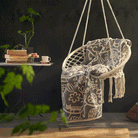 Klippan's Botanical Garden cotton chenille blanket draped on a swing