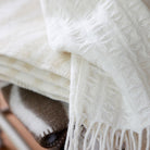 Close up of Twist white showing texture and weave