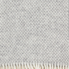 Close up of Preppy grey lambswool throw showing the beautiful weave