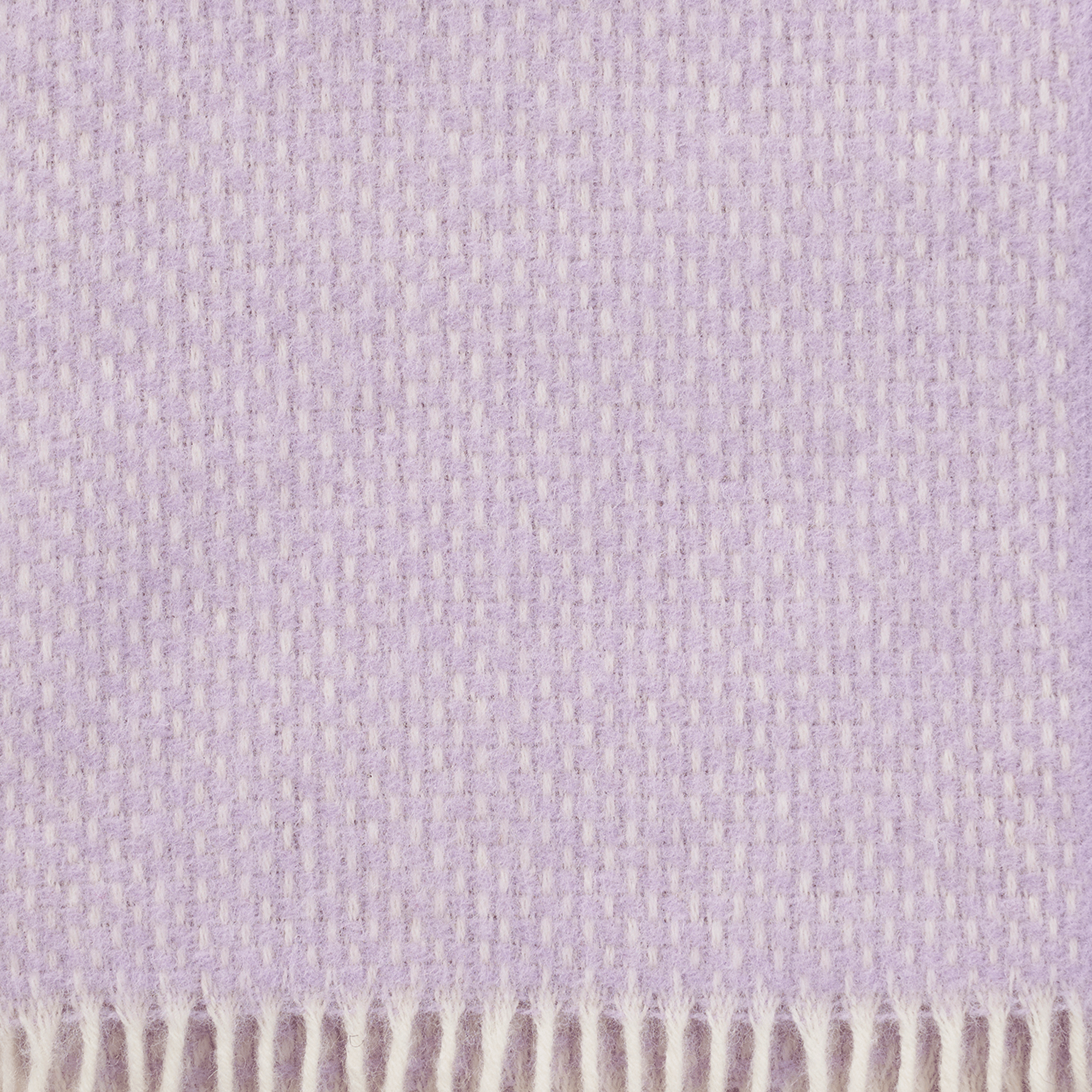Close up of the weave, Preppy lilac lambswool throw