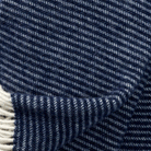 Close up of Ralph Navy lambswool throw