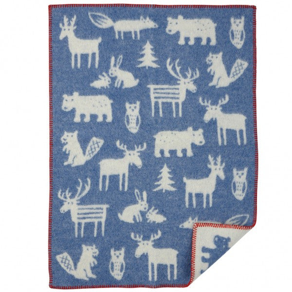Forest Blue Eco Wool Blanket - Northlight Homestore