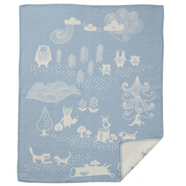 blue brushed cotton baby blanket
