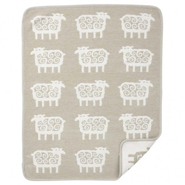 Sheep Beige Organic Cotton Chenille Blanket - Northlight Homestore