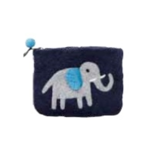 Elephant Blue Felt Purse - Northlight Homestore