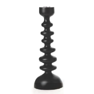Curve Black Large Candlestick - Northlight Homestore