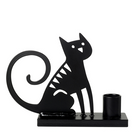 Sitting Cat Black Candle Holder - Northlight Homestore