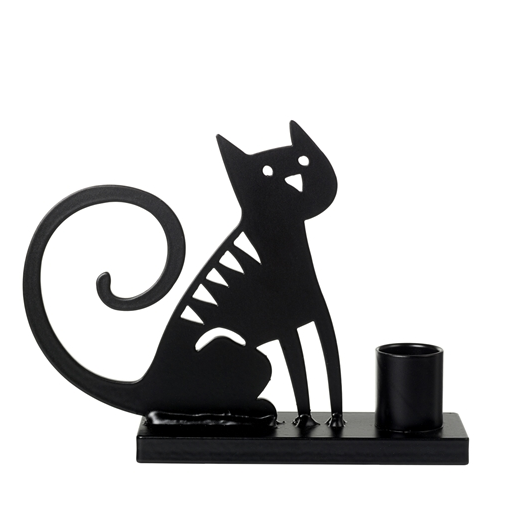 Sitting Cat Black Candle Holder - Northlight Homestore
