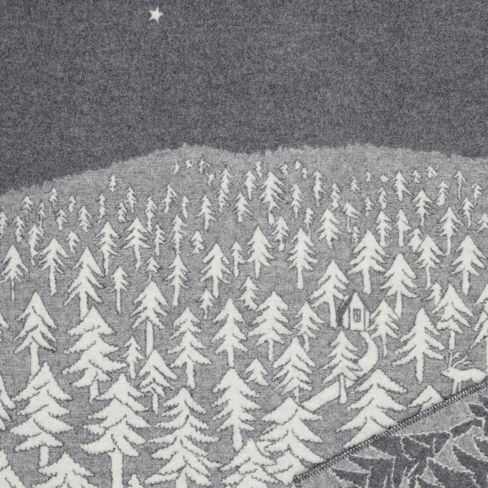 House In The Forest Grey 130x180cm Lambswool Blanket – Klippan