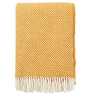 Klippan Preppy Mustard yellow lambswool throw