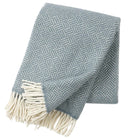 Samba lambswool throw in a blue grey colour Klippan Homestore