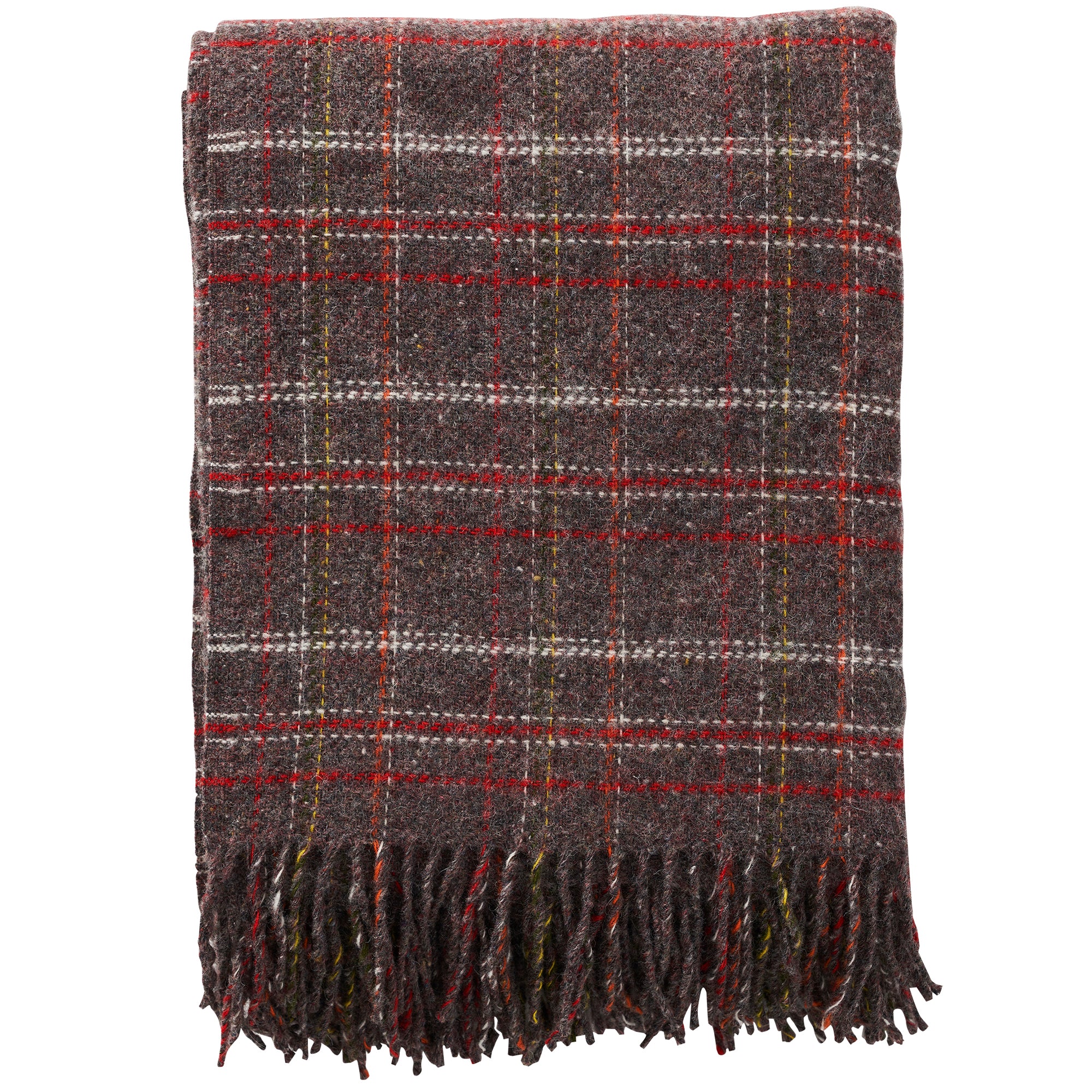 Square red & Brown throw for Klippan Homestore